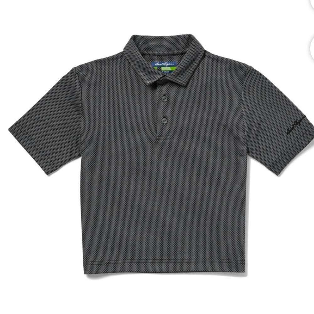 BEN HOGAN Boys Golf Performance Polo Shirt Gray Black Size Large 10-12 New